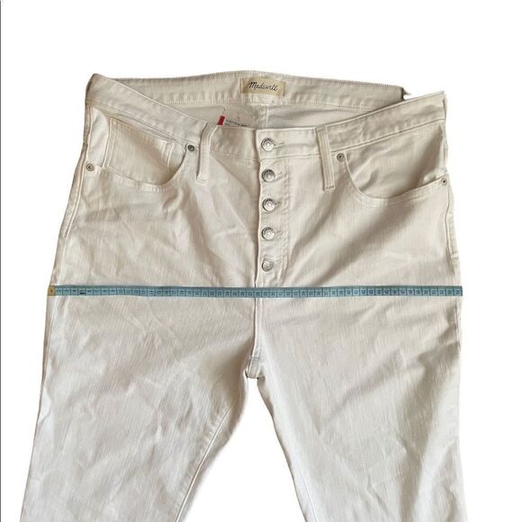 Madewell 9” Mid-Rise Skinny Jeans in Pure White size W 33 NWT - Picture 9 of 12